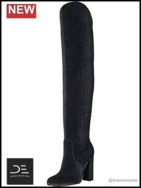 Patent Leather Over-the-Knee Motorcycle Boots 3.75 Inch Heel